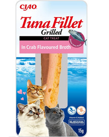 INABA Tuna fillet in crab flavoured broth 15g Thunfischfilet in Krabbenbrühe für Katzen