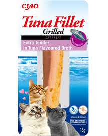 INABA Tuna fillet extra tender in tuna broth 15g extra feines Thunfischfilet in Thunfischbrühe für Katzen mit Thunfischgeschmack