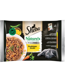 SHEBA Nature’s Collection Poultry Flavours Nass-Alleinfuttermittel für ausgewachsene Katzen im Jelly-Beutel 52x85g