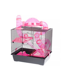 INTERZOO Rocky + Terrace Hamsterkäfig 42 cm rosa