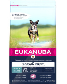 EUKANUBA Grain Free S-XL Adult Ente 3 kg für erwachsene Hunde