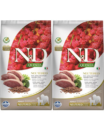 FARMINA N&D Quinoa Dog Neutred Adult Madium & Maxi duck, broccoli & asparagus 2x2.5 kg