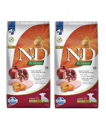 FARMINA N&D Dog Puppy Mini chicken, pumpkin & pomegranate 2x7 kg
