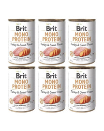 BRIT Mono Protein Turkey & Sweet Potato 6x400 g Monoprotein-Nahrung Pute und Süßkartoffel