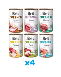 BRIT Pate&Meat Mix Geschmacks 24x400 g Pastete für Hunde