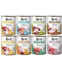 BRIT Pate&Meat Mix Geschmacks 8x800 g Pastete für Hunde