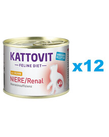 KATTOVIT Feline Diet Niere/Renal Huhn 12 x 185 g