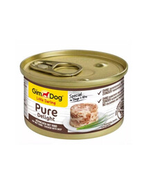 GIMDOG Pure Delight Chicken&Beef 85 g Huhn und Rindfleisch für ausgewachsene Hunde kleiner Rassen