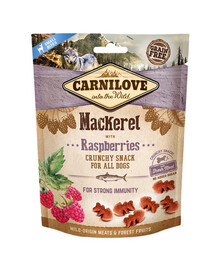 CARNILOVE Crunchy snacks Knusprige Leckerbissen mit Makrele und Himbeeren 200 g