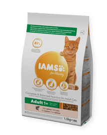 IAMS Naturally erwachsene Katze mit viel nordatlantischem Lachs & Reis 2,7 kg