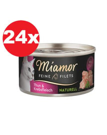 MIAMOR Feine Filets Naturell Tuna&Crab 24x80g