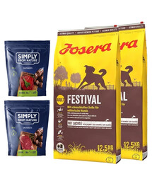 JOSERA Festival 25kg (2x12,5kg) + SIMPLY FROM NATURE Würstchen 2x200 g