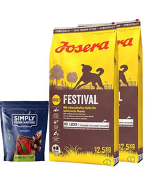 JOSERA Festival 25kg (2x12,5kg) + SIMPLY FROM NATURE Würstchen 200 g