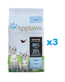 APPLAWS Cat Kitten Chicken 6 kg (3x2 kg) mit Huhn für Kätzchen