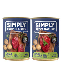 SIMPLY FROM NATURE Nasses Pferdefleisch mit Kartoffeln x 6 SIMPLY FROM NATURE Ziege mit Kartoffel x 6 - 400g