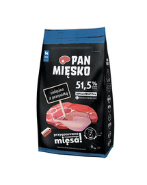 PAN MIĘSKO Kalbfleisch mit Wachtel für große Rassen 9 kg