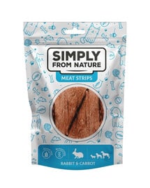 SIMPLY FROM NATURE Meat Strips Fleischstreifen mit Kaninchen und Karotte für Hunde 80 g