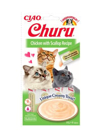 INABA Churu Cat Püree Huhn mit Jakobsmuschel 4 x 14 g