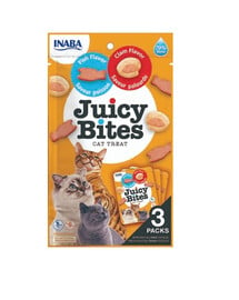 INABA Juicy Bites feuchte Fisch- und Muschel-Leckerbissen für Katzen 33,9 g (3x11,3 g)