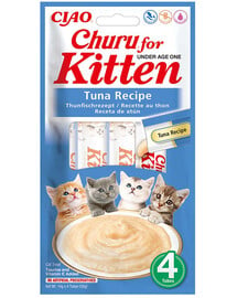 INABA Kitten Tuna 4x14 g ein Katzenfell-Leckerli für Katzen