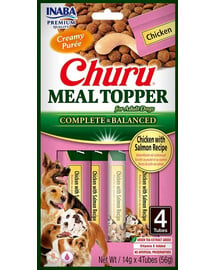 INABA Dog Meal Topper Chicken Salmon 4x14 g Creamy Huhn und Lachs Hundefutter Ergänzung