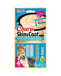 INABA Churu Skin&Coat 4x14g mit Thunfisch und Jakobsmuschel für Katzen