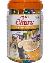 INABA Churu Variety Chicken Huhn für Katzen Glas 50x14g (700g)