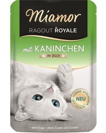 MIAMOR Ragout Royale in Jelly Rabbit Kaninchengelee-Beutel für Katzen 100 g