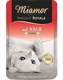 MIAMOR Ragout Royale in Jelly Veal Kalbsgelee-Beutel für Katzen 100 g