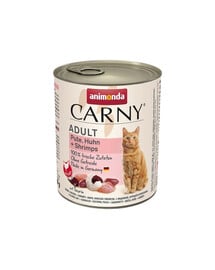 ANIMONDA Carny Adult Turkey&Chicken&Shrimps 800 g Truthahn, Huhn und Garnelen für adulte Katzen