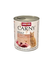 ANIMONDA Carny Adult Chicken&Turkey&Duck hearts 800 g Huhn, Truthahn und Ente für adulte Katzen