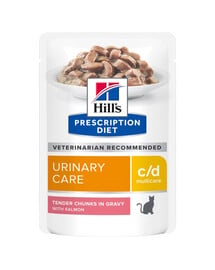 HILL'S Prescription Diet Feline C/D Multicare Urinary care mit Lachs 12x85g in Tütchen