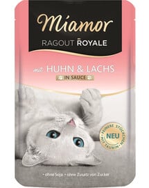 MIAMOR Ragout Royale in Sauce Chicken&Salmon Beutel mit Hühner- und Lachssauce für Katzen 100 g