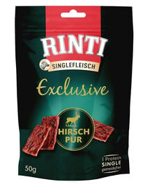 RINTI Singlefleisch Exclusive Snack Venison Leckerli aus Wildfleisch für Hunde 50 g