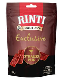 RINTI Singlefleisch Exclusive Snack Ostrich Straußenleckerli für Hunde 50 g