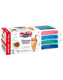 BUTCHER'S Delicious Dinners Cat Jumbo Pack Fish selection in Jelly 40x100 g