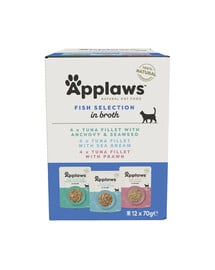 APPLAWS Cat Pouch Multipack 12 x 70 g Fish Selection Katzennassfutter mit Fisch