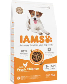 IAMS for Vitality für Hunde kleiner und mittelgroßer Rassen mit frischem Huhn 3 kg