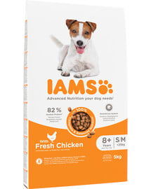 IAMS for Vitality Senior für ältere Hunde kleiner und mittelgroßer Rassen mit frischem Huhn 5 kg