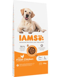 IAMS for Vitality Senior für ältere Hunde großer Rassen mit frischem Huhn 12 kg