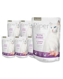 DOLINA NOTECI PIPER Animals Kaninchenfutter für Katzen nach der Sterilisation 10x100 g