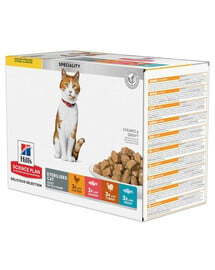 HILL'S Science Plan Feline Young Adult Sterilised Cat Multipack mit Huhn, mit Forelle, mit Thunfisch, mit Lachs 12x85 g