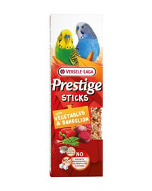 VERSELE-LAGA Prestige Sticks 2 Gemüse- und Löwenzahnflaschen für kleine Papageien 60g