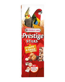 VERSELE-LAGA Prestige Sticks 2 Nuss- und Rosinenflaschen für mittelgroße Papageien 140g