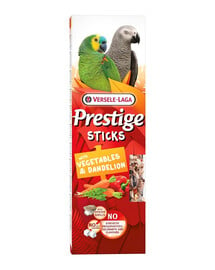 VERSELE-LAGA Prestige Sticks 2 Gemüse- und Löwenzahnflaschen für große Papageien 140g