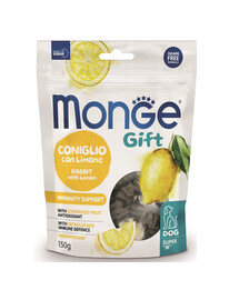 MONGE Gift Snack mit Kaninchen mit Zitrone für M Hunde 150 g