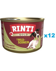 RINTI Gold Wild boar Mini Wildschwein für kleine Hunderassen 12x185 g