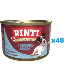 RINTI Gold Poultry hearts Mini Geflügelherzen für kleine Hunderassen 48x185 g