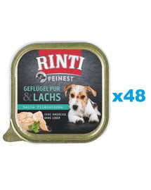 RINTI Feinest Poultry Pure&Salmon Geflügel und Lachs 48x150 g