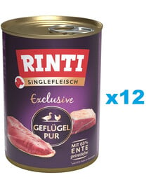 RINTI Singlefleisch Exclusive Poultry Pure Monoprotein Geflügel 12x400 g